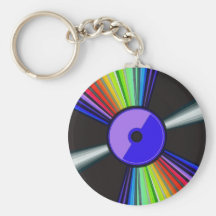ABSTRACT RECORD ALUM KEY CHAIN