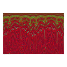 Abstract Red and Green Tribal Design Photographic Print