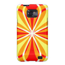 Abstract Red and Yellow on White Floral Design Samsung Galaxy S2 Covers