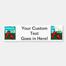 Abstract red pepper sun sky square bumper stickers
