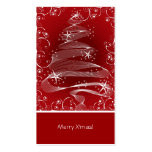 Abstract Red X'mas Tree & Swirls Mini Greeting Tag