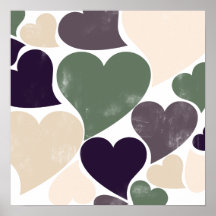 Abstract Retro Hearts Posters