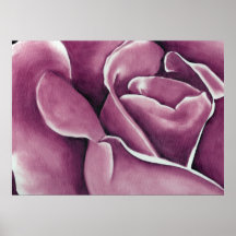 Abstract Rose in Oil - Violet Poster