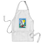 Abstract Sailboat and Sun Stamp Aprons