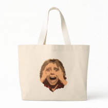 Abstract Screaming Woman Portrait Tote Bags