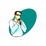 Abstract singer graphic with vintage microphone cut out