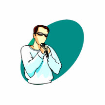 Abstract singer graphic with vintage microphone cut out