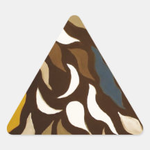 Abstract Sun, Stars and Universe Painting Triangle Stickers
