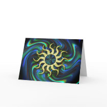 Abstract Sun Winter Solstice Card