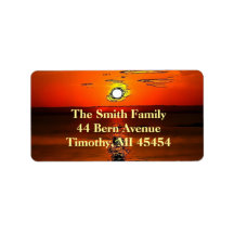 Abstract Sunset Address Labels