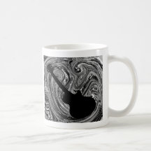 Abstract Swirls Guitar Mug, Black & White