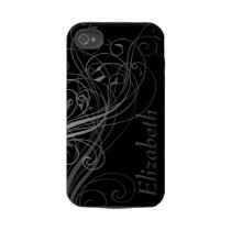 Abstract Swirls with Area for Name Tough Iphone 4 Cover