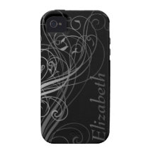 Abstract Swirls with Area for Name iPhone 4/4S Covers