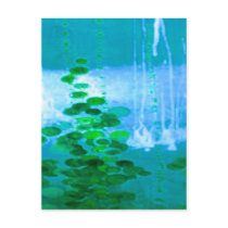 Abstract Symphony In Blue And Green Postcard