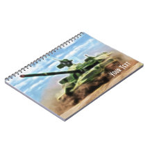 Abstract T-72 Soviet Military Tank Spiral Notebooks