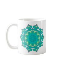Abstract Teal Kaleidoscope Mug