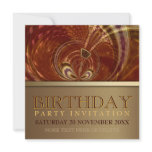 Abstract Trance Golden Birthday Party Invitation