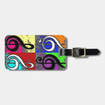 Abstract Treble Clef Luggage Tag