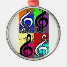 Abstract Treble Clef Ornament