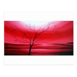 Abstract Tree Red Sky Postcard
