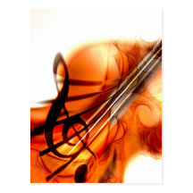 Abstract Violin Art Post Card