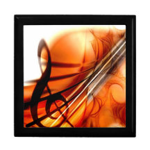 Abstract Violin Art Trinket Boxes