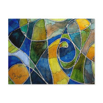 Abstract Watercolor Pen & Ink Post Cards