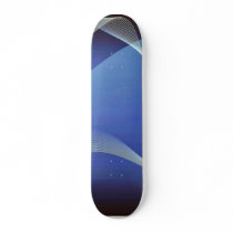 Abstract Waves On A Blue Background Skate Deck