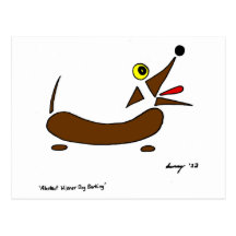 Abstract Wiener Dog Postcard