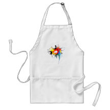 Abstract Wild Parrot Paint Splatters Aprons