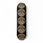 Abstract Wooden Brown Swirls Skateboard Deck