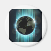 Abstract world globe space background magnet