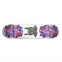 Abstracts and Tattooed elephant. Custom Skateboard