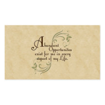 Abundant Opportunities Affirmation /Business Cards