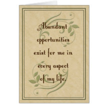 Abundant Opportunities Affirmation Greeting Card