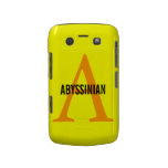 Abyssinian Monogram Design Blackberry Case