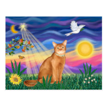 Abyssinian (red 18) - Twilight (horiz) Postcard