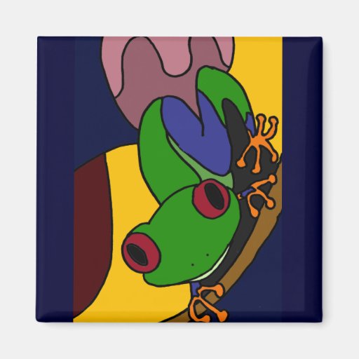 AC- Abstract Art Tree Frog Fridge Magnet