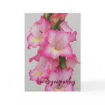 AC- Pink Gladiolas Floral Sympathy Card