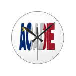 Acadia flag round wall clocks