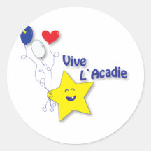 acadienne l'étoile adhésif rond