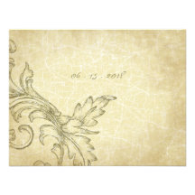 Acanthe RSVP l'épousant vintage Invitation Personnalisée