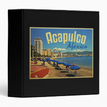 Acapulco Mexico Vintage Travel Vinyl Binder