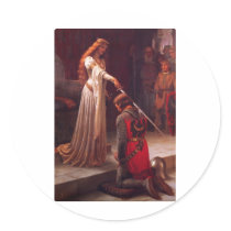 Accolade - Edmund Blair Leighton (1901) Round Sticker