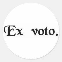According to one's vow. round sticker