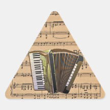 Accordion With Sheet Music Background Stickers