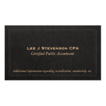 Accountant CPA Faux Black Linen Business Card
