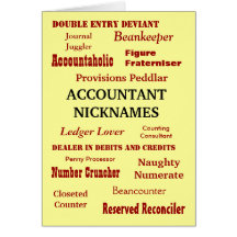 ACCOUNTANT NICKNAMES Birthday Card