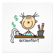 Accountant Stick Figure Personalized Invites