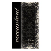 Accounting Business Card - Classy Damask Pattern